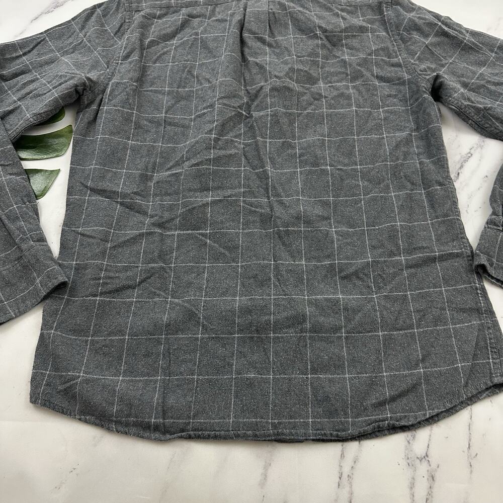 Marine Layer Mens Flannel Shirt Size L Larger Gray Plaid Long Sleeve Button Up - Picture 12 of 12